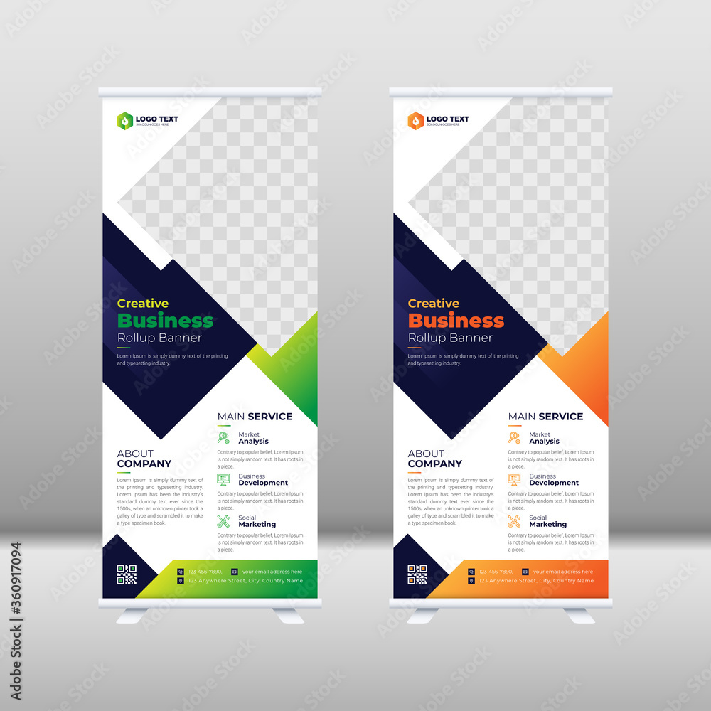 Roll up banner stand template design, advertisement, pull up, vector illustration, business flyer, flag-banner, 
