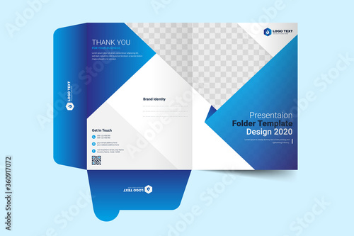 Presentation folder template design, Folder design, cover for catalog, brochures,