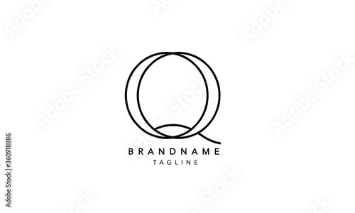 Alphabet letters Initials Monogram logo QQ, Q logo