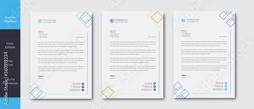 Modern Creative & Clean business style letterhead of your corporate project design.set to print with vector & illustration photo