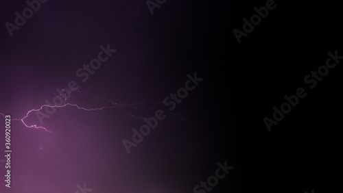 Lightning bolts in the night sky