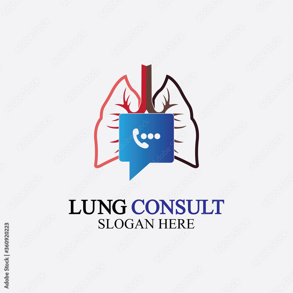 Lungs Consult Logo designs vector, Lungs Forum logo template, Lungs Care icon.