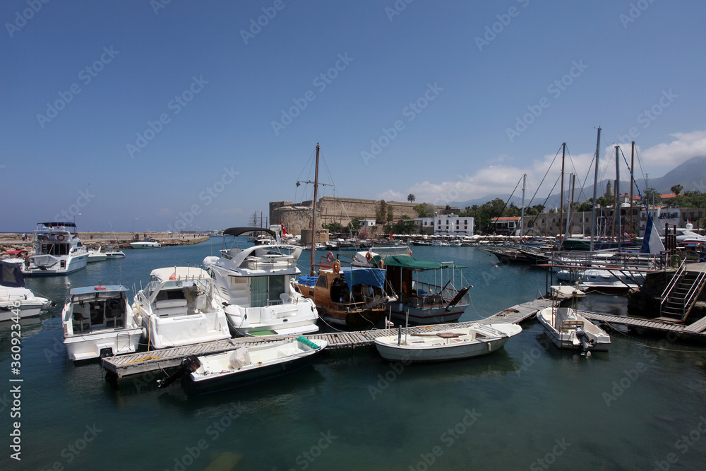 Medieval castle and harbor in Kyrenia (Girne), North Cyprus.