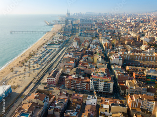 Aerial view of the spanish city of Badalona. Barcelona, Spain © JackF
