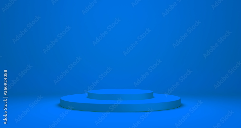 Empty podium or pedestal display on Color background with stand concept, Blank product shelf standing backdrop 3D rendering
