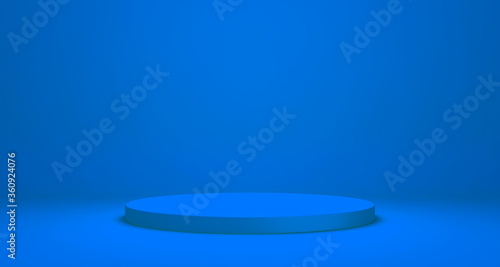 Empty podium or pedestal display on Color background with stand concept  Blank product shelf standing backdrop 3D rendering