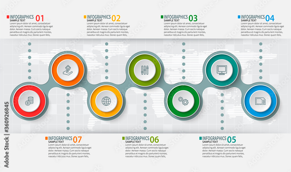 Fototapeta premium Abstract 3D Paper Infographics. Business template .Vector illustration