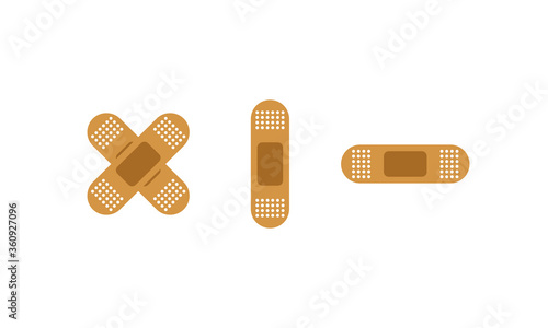 Vector set of elastic medical bandages. Illustration of medical plaster, plaster from an elastic bandage. Vector illustration eps 10