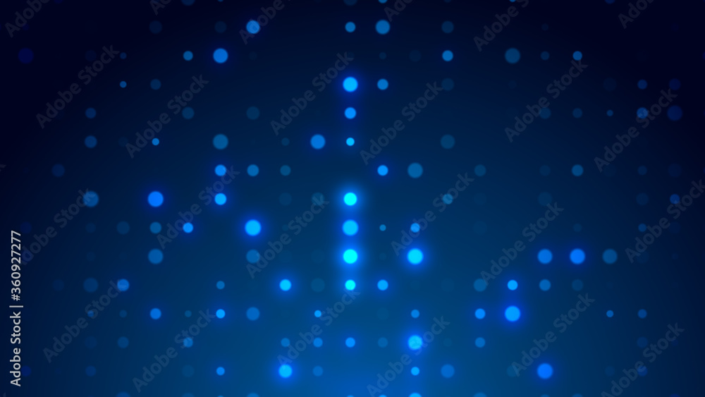 Dot  white blue pattern screen led light gradient texture background. Abstract  technology big data digital background. 3d rendering.