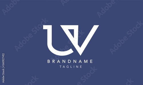 Alphabet letters Initials Monogram logo UV, VU, U and V