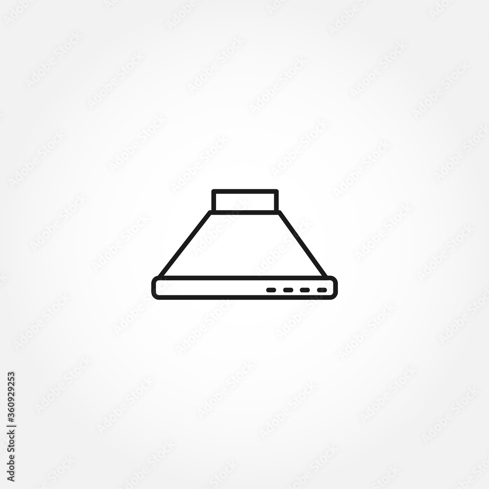 extractor hood line icon on white background extractor hood line icon on white background