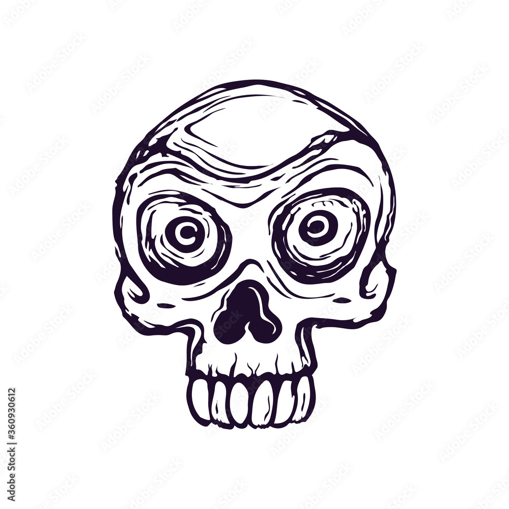 Vector drawing of a stylized skull on a white background Vector drawing of a stylized skull on a white background