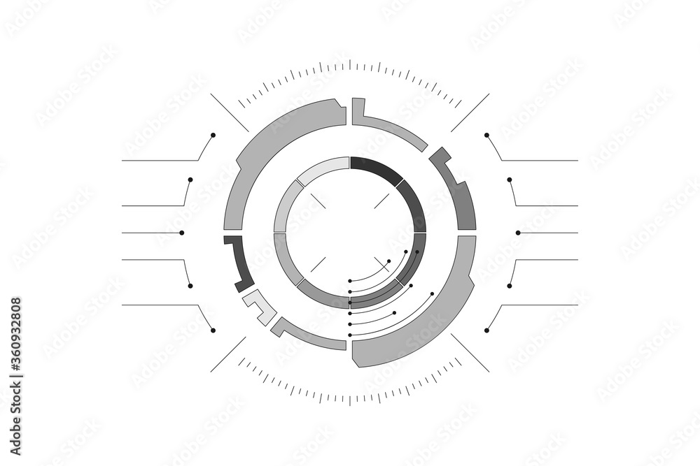 Vector HUD Elements. Futuristic vector User Interface isolated on white background. Vector HUD Elements. Futuristic vector User Interface isolated on white background.