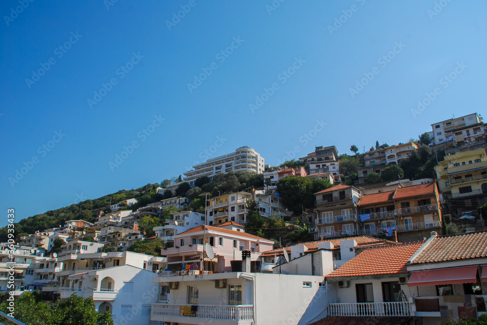 A residential area of Ulcinj in Montenegro