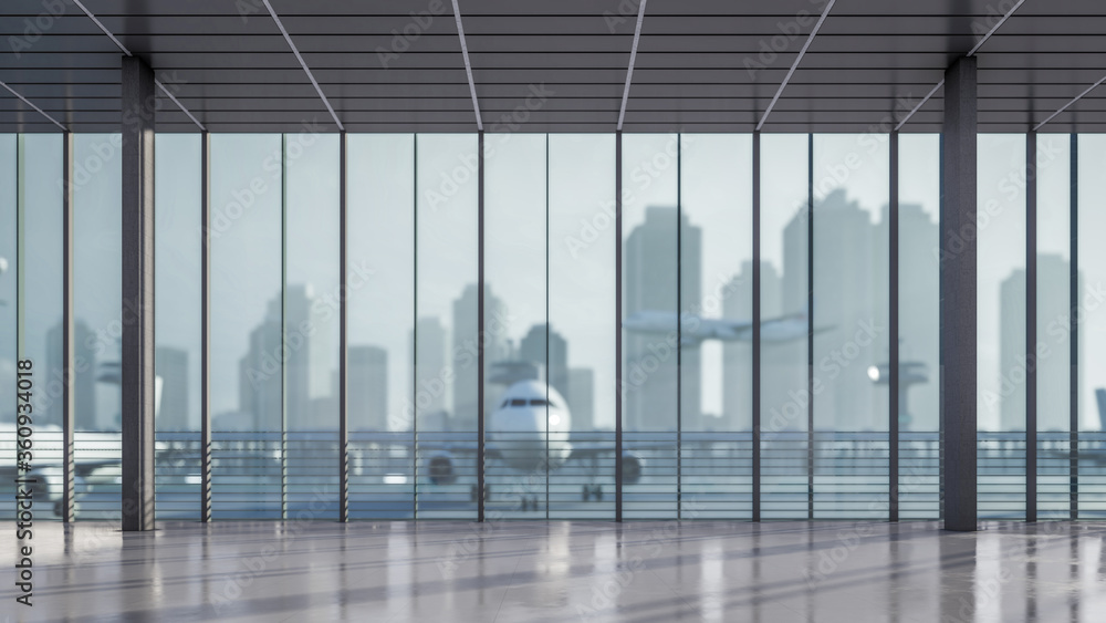 Obraz premium 3d Rendering Waiting Area At Airport Terminal Illustration