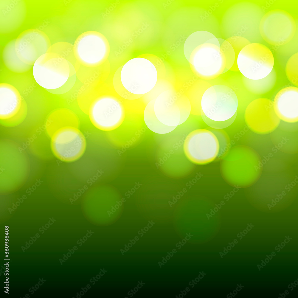 Abstract glowing green background with bokeh light and sun beams Abstract glowing green background with bokeh light and sun beams