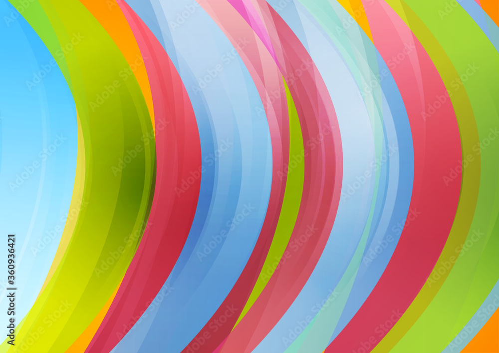 Colorful glossy waves abstract vector background