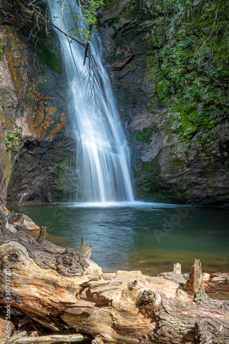 Courthouse Falls, a waterfall in Pisgah Forest in NC