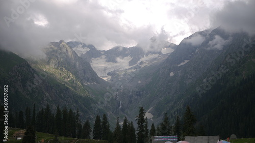 mountain landscape with fog