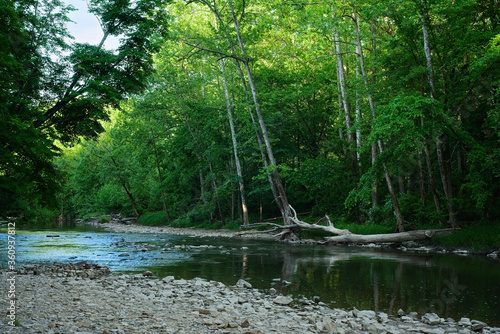 Fotografia The Chagrin River in northeast Ohio at dusk