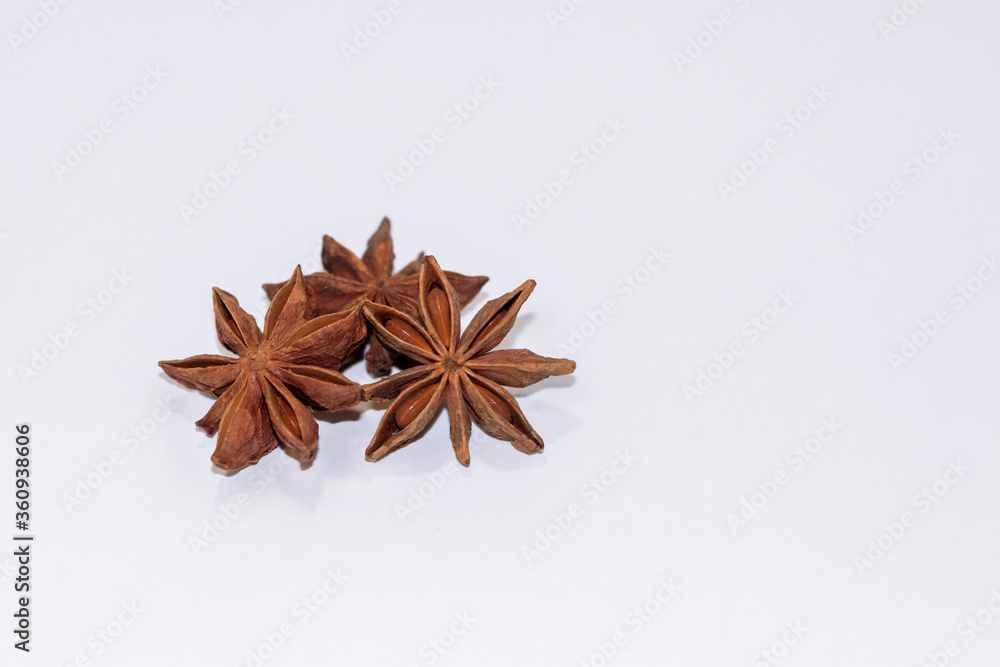 star anise on white background star anise on white background