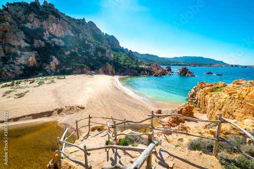 Fototapeta Li Cossi beach in Costa Paradiso under a shining sun