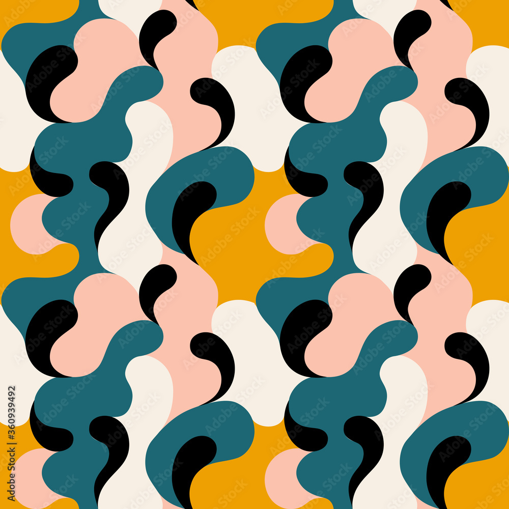 Obraz premium Modern vector pattern with multicolor abstract shapes. Colorful abstract background.