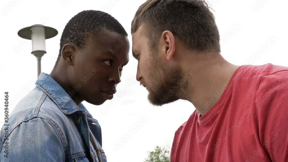 Aggression between a black guy and a man of European appearance. BLM. Aggression between a black guy and a man of European appearance. BLM.