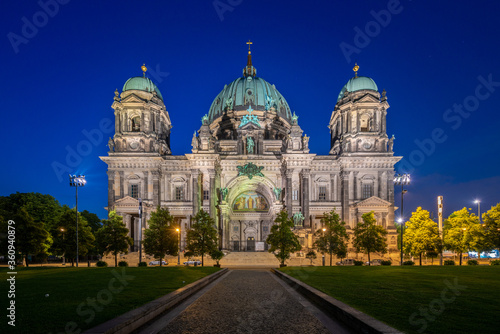 empty berlin cathedral at night