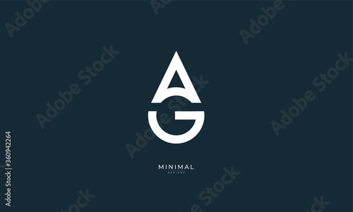 Alphabet letter icon logo AG or GA photo