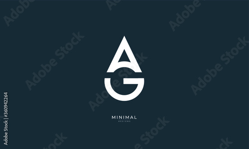 Alphabet letter icon logo AG or GA