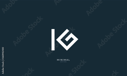 Alphabet letter icon logo KG 