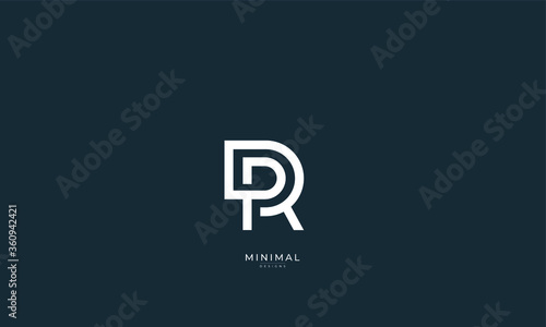 Alphabet letter icon logo PR or RP
