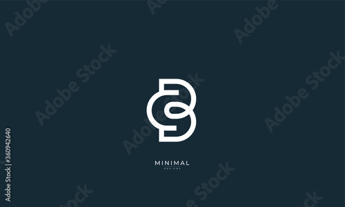 Alphabet letter icon logo CB or BC
