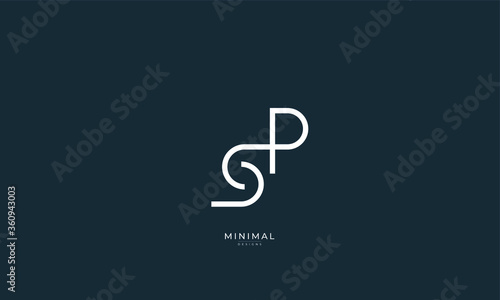 Alphabet letter icon logo SP
