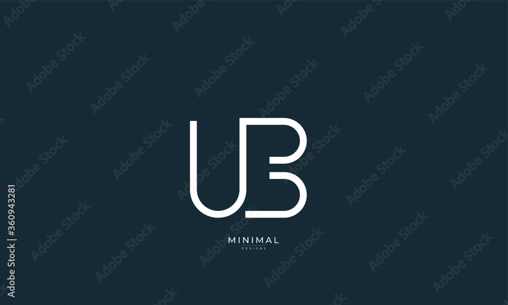 Fototapeta premium Alphabet letter icon logo UB