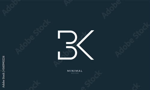 Alphabet letter icon logo BK