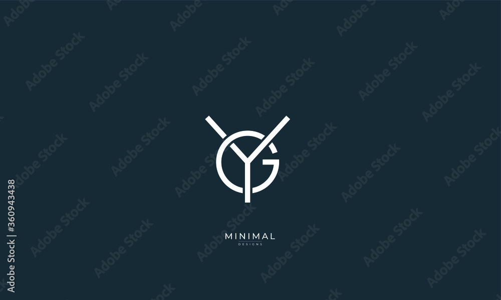 Alphabet letter icon logo YG or GY Alphabet letter icon logo YG or GY