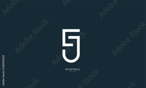 Alphabet letter icon logo FJ