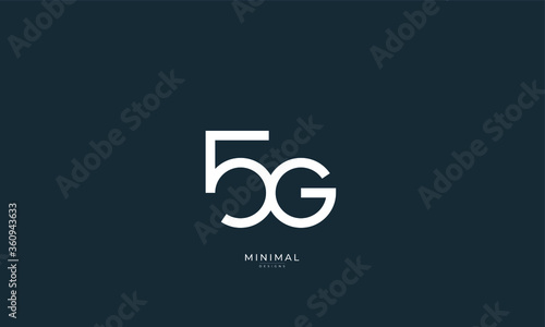 Alphabet letter icon logo 5E