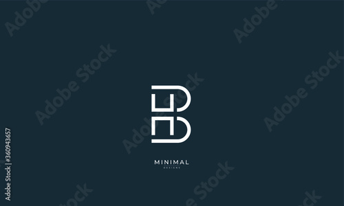 Alphabet letter icon logo HB or BH
