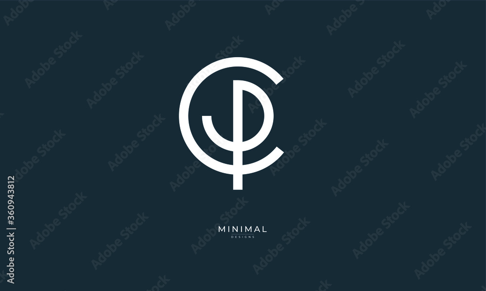 Alphabet letter icon logo CP or PC Alphabet letter icon logo CP or PC