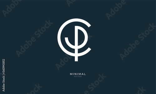 Alphabet letter icon logo CP or PC