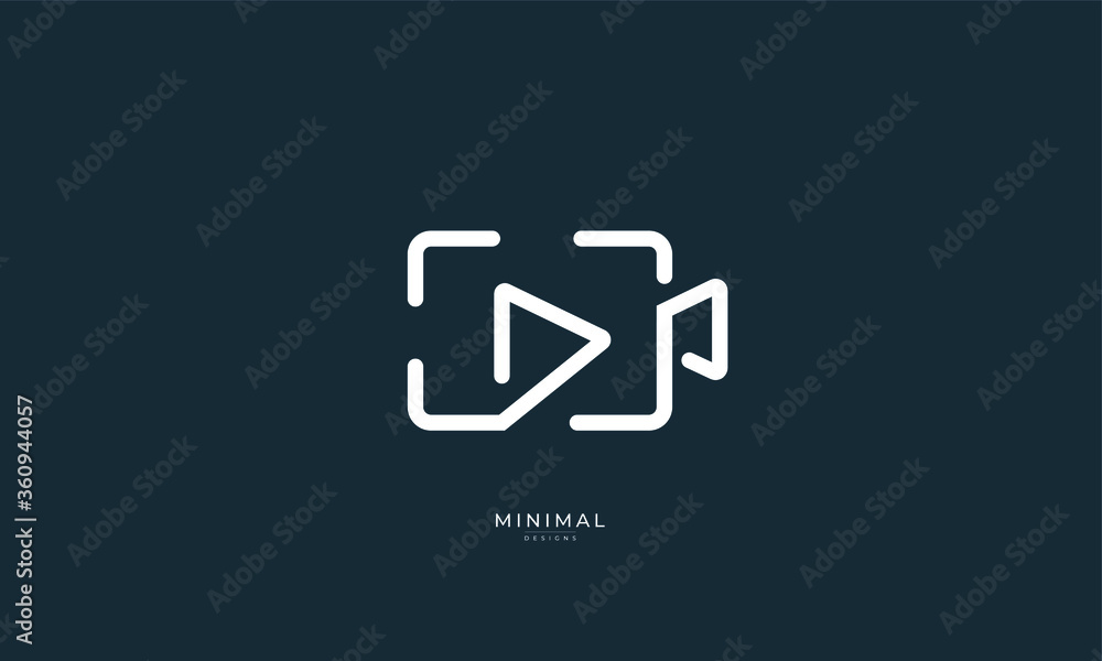 An abstract icon logo of a Film and play button An abstract icon logo of a Film and play button