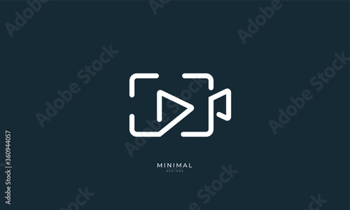 An abstract icon logo of a Film and play button