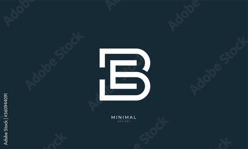 Alphabet letter icon logo BE or EB