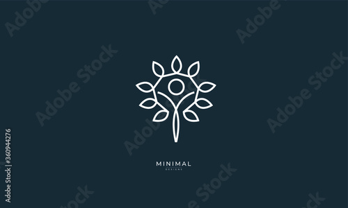 A line art icon logo of a healthy person 