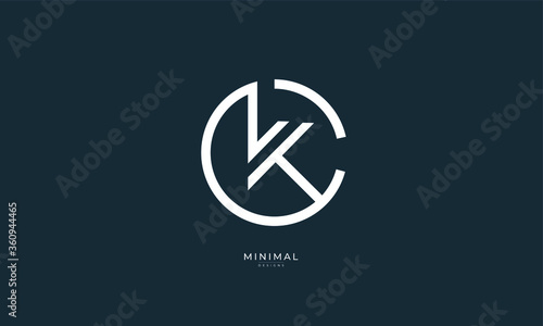 Alphabet letter icon logo CK or KC photo