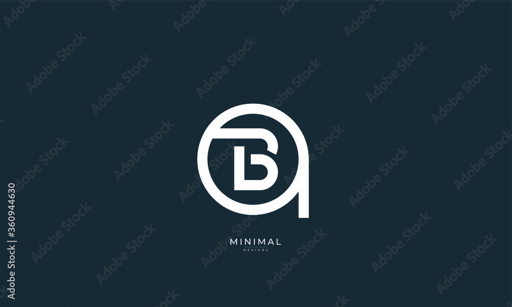 Alphabet letter icon logo BA or AB Alphabet letter icon logo BA or AB