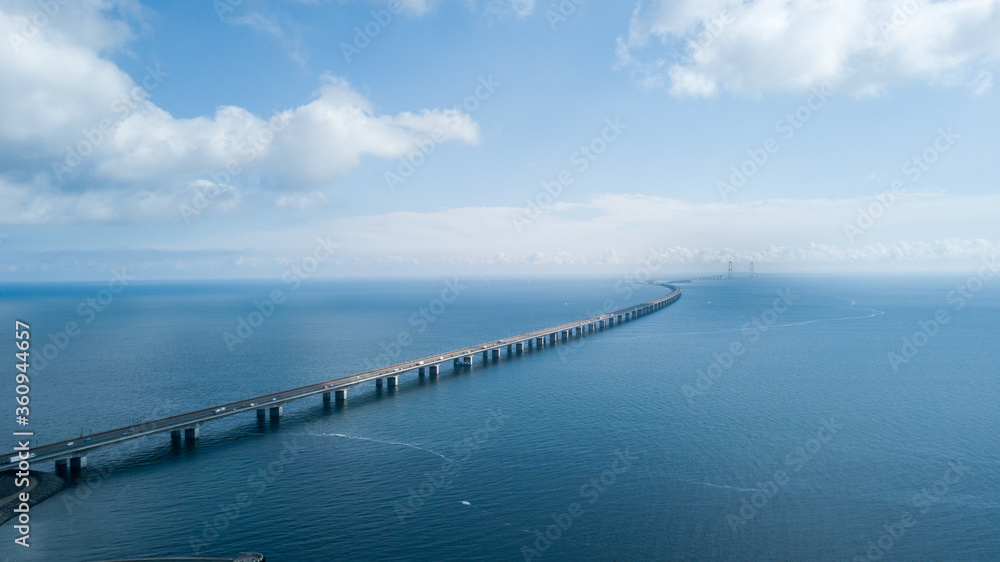 Fototapeta premium Laison du grand belt, drone